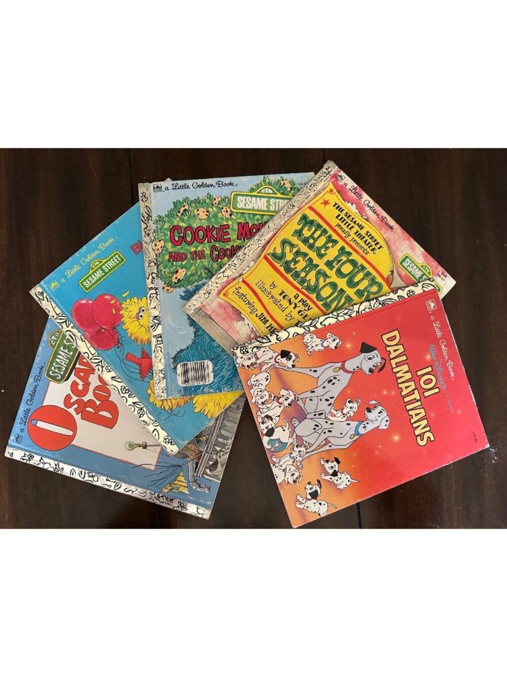 Vintage Little Golden Books Sesame Street Disney Bundle 5 Books